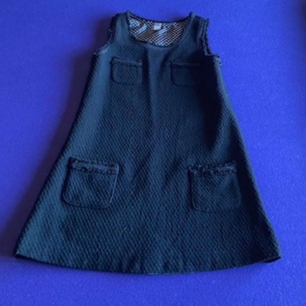 Zara Black Sleeveless Wool Pocket Dress Girls Size 14